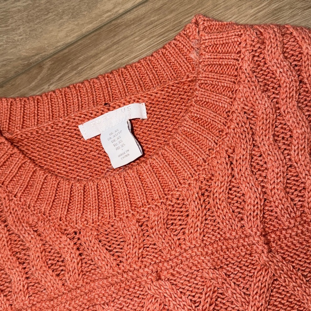 Sincerely Jules Pure US Women's Cable Knit Sweater - Rust/peach sleeveless XS - Picture 3 of 5